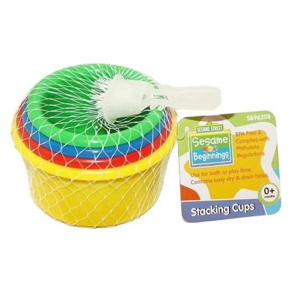 8 Pc Lot - Vintage Sesame Street Stacking 40 Cups Total - Stack Puzzle Toy 2012 - Picture 14 of 15